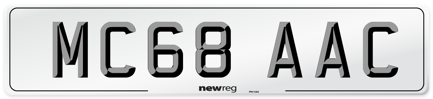 MC68 AAC Number Plate from New Reg